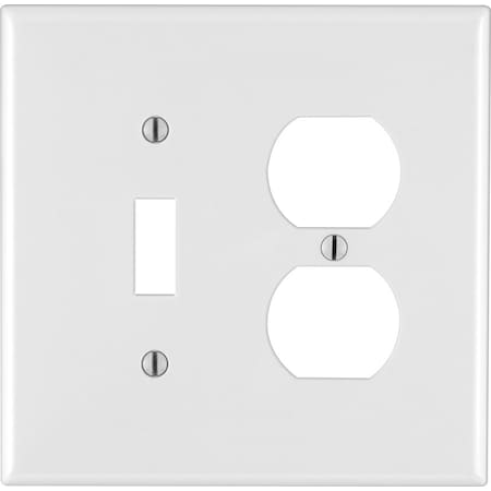 Eaton Wiring Devices Leviton White 2 gang Thermoplastic Nylon Duplex/Toggle Wall Plate 1 pk 0PJ18-00W
